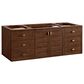 James Martin Vanities Amberly 60" Single Bathroom Vanity in Mid-Century Walnut with Single Hole 3 cm White Zeus Quartz Top and Rectangular Sink, , large