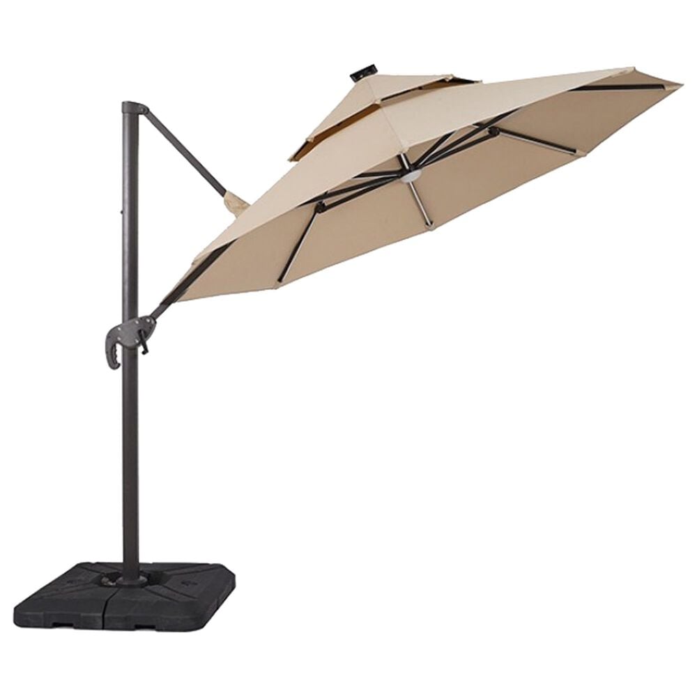 Furniture of America Zora 10&#39; Octagon Double Top Patio Umbrella without Base in Beige, , large