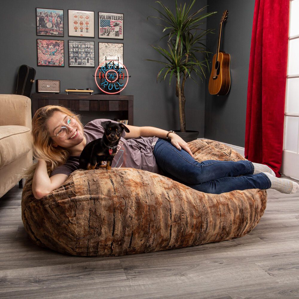 Jaxx Saxx 4&#39; Bean Bag Sofa Lounger in Red Fox, , large