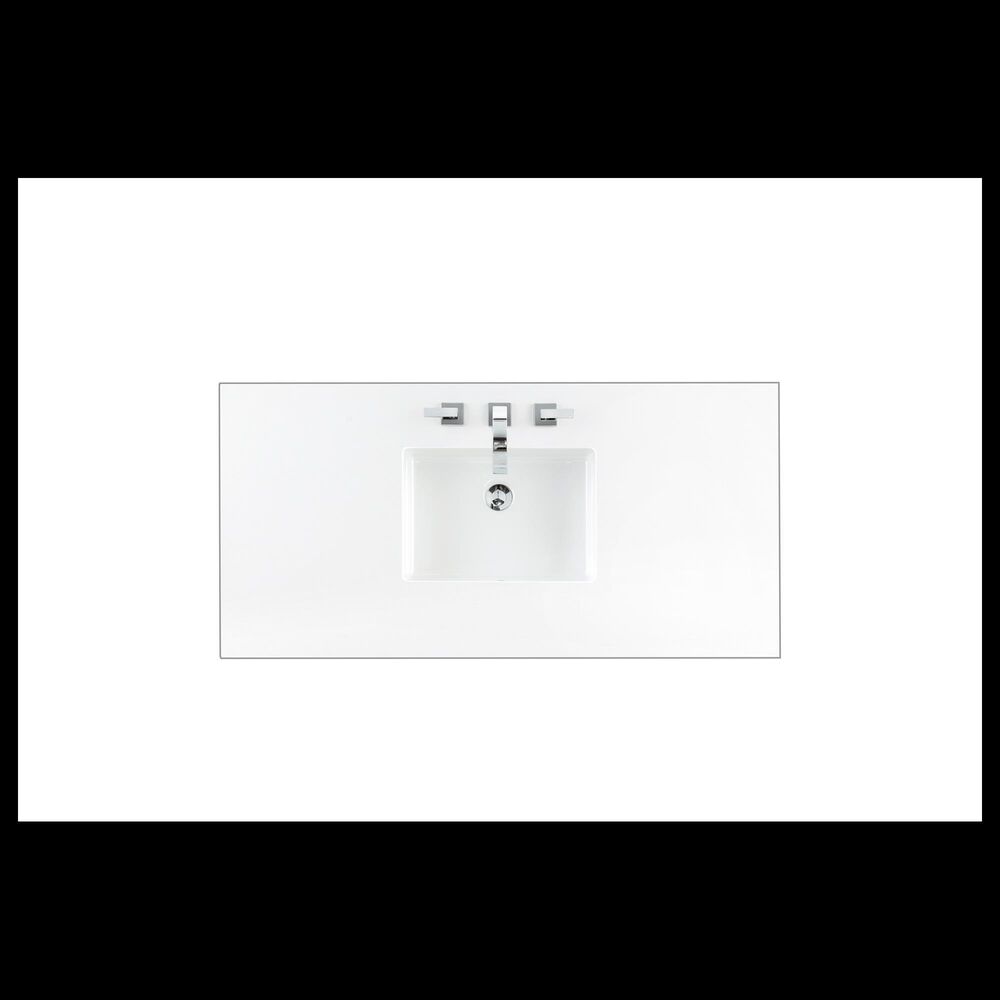 James Martin Vanities De Soto 48&quot; Single Bathroom Vanity in Silver Gray with 3 cm White Zeus Quartz Top and Rectangular Sink, , large