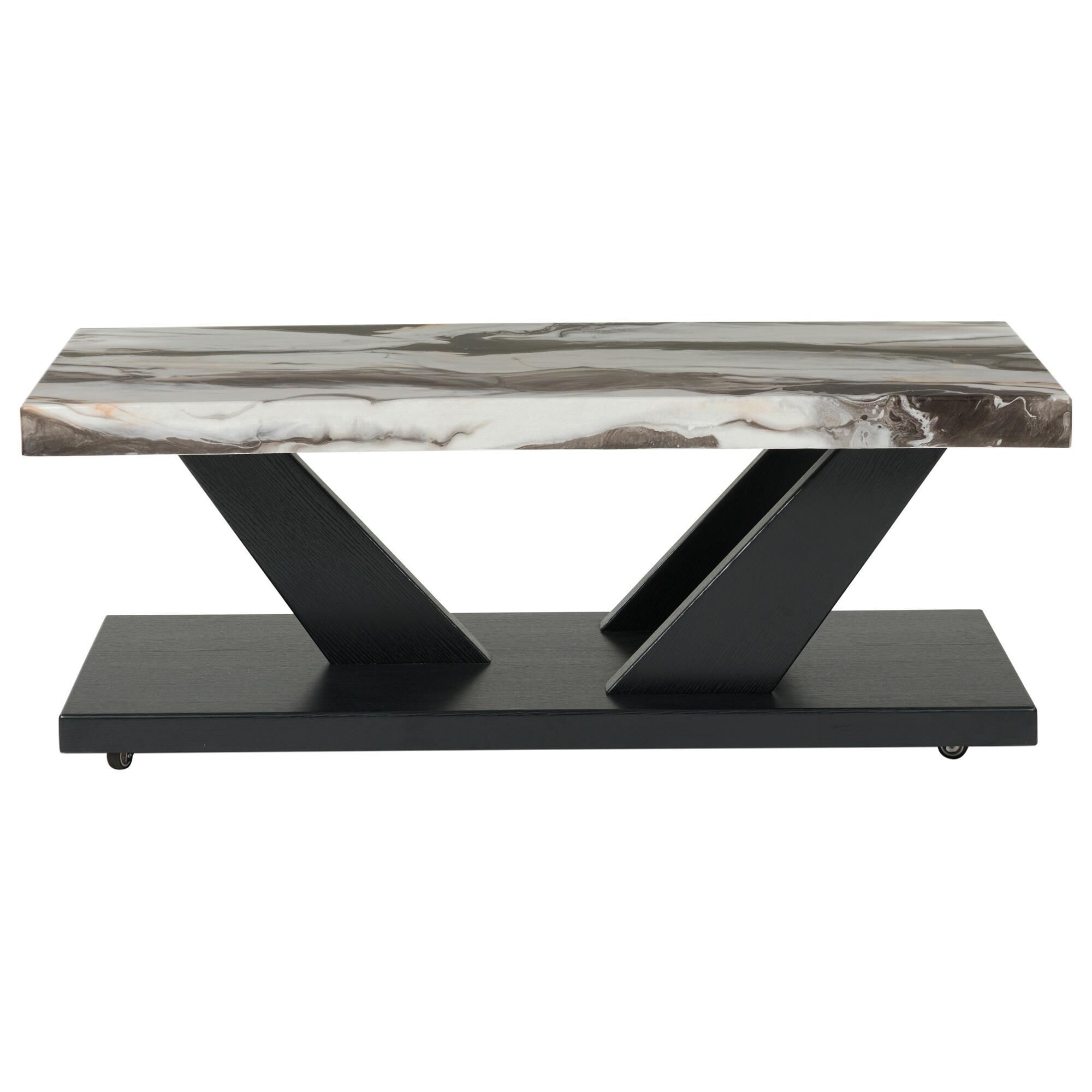 Ashley Cendill 3-Piece Occasional Table Set in Dark Brown, White