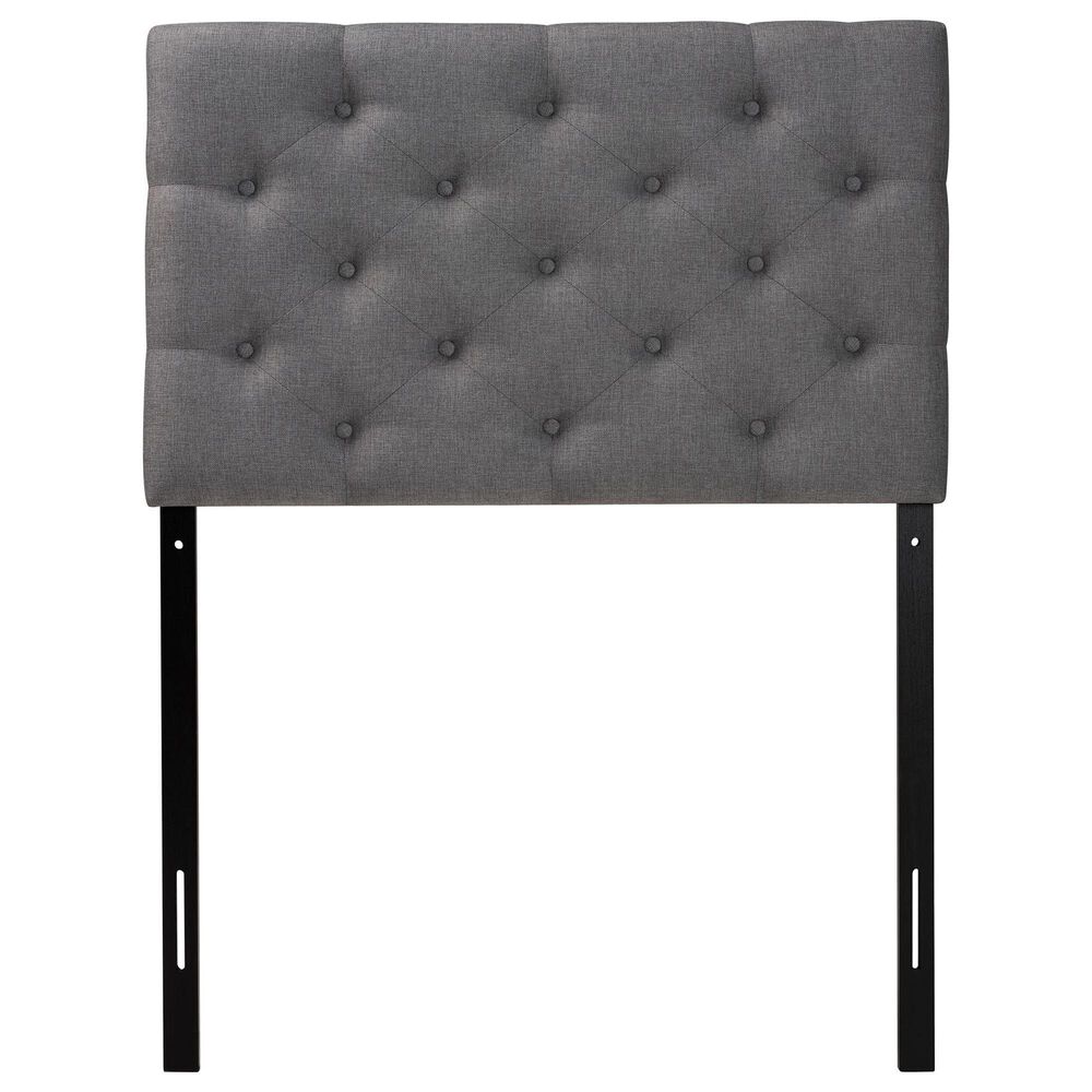 Baxton Studio Viviana Twin Upholstered Panel Headboard in Grey, , large