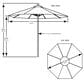 Floating Luxuries Kai Luxury 7.5" Octagonal Fiberglass Market Pool Umbrella in Pacific Blue, , large