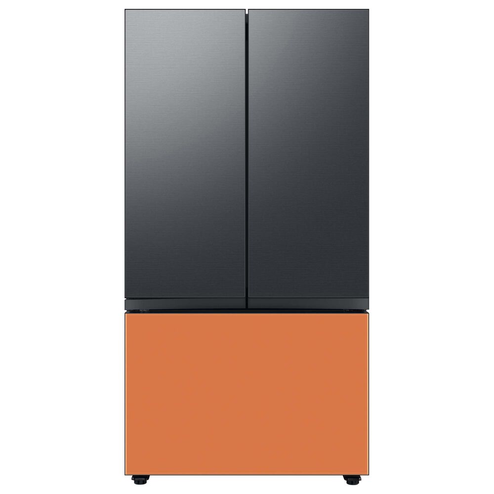 Samsung Bespoke 3-Door French Door Refrigerator Bottom Panel in Clementine Glass, , large