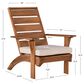 Linon Home Decor Rockport Patio Arm Chair with Natural Frame in Beige, , large