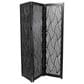Maple and Jade 3-Panel Abstract Wavy Cutout Partition Room Divider Screen in Matte Black, , large