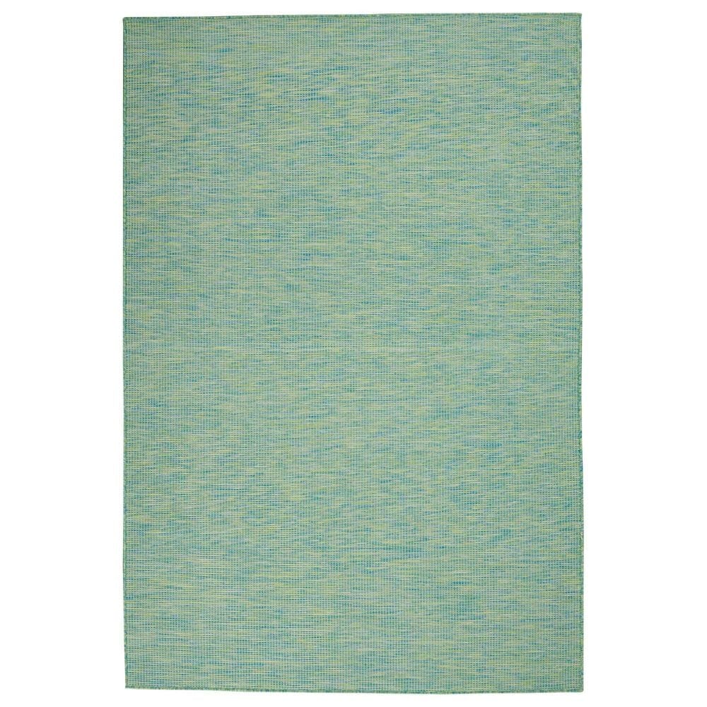 Nourison Positano 8" x 10" Blue and Green Indoor/Outdoor Area Rug, , large