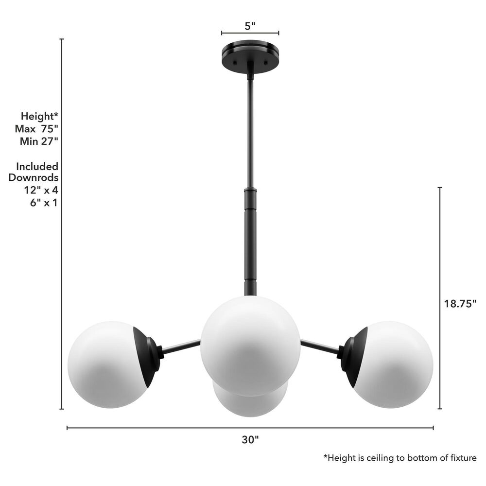 Hunter Hepburn 4-Light Chandelier in Matte Black, , large