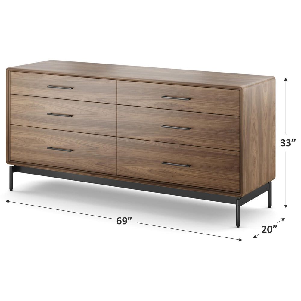 BDI LINQ 6-Drawer Dresser in Natural Walnut, , large