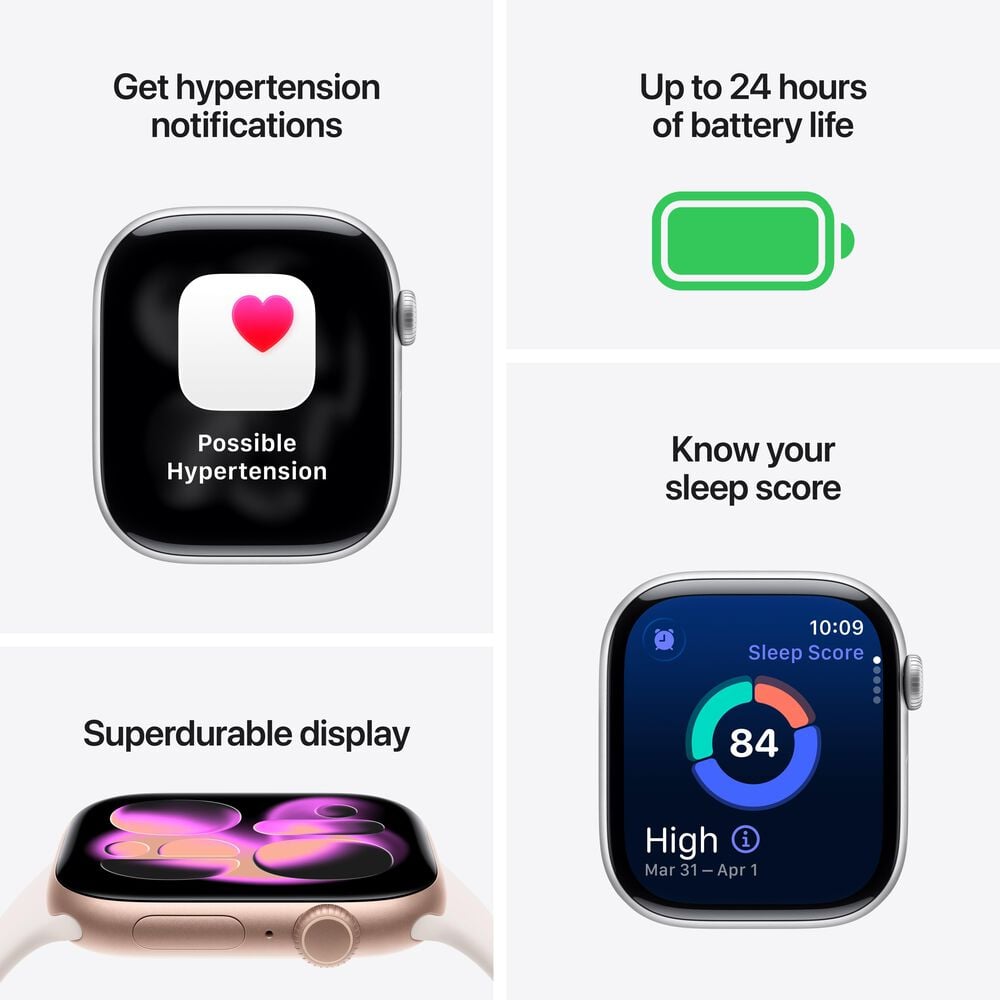 Apple Watch Series 11 &#40;GPS&#41; 46mm Space Gray Aluminum Case with Black Sport Band - M/L - Space Gray - &#40;2025&#41;&#40;Pre-Order&#41;, , large