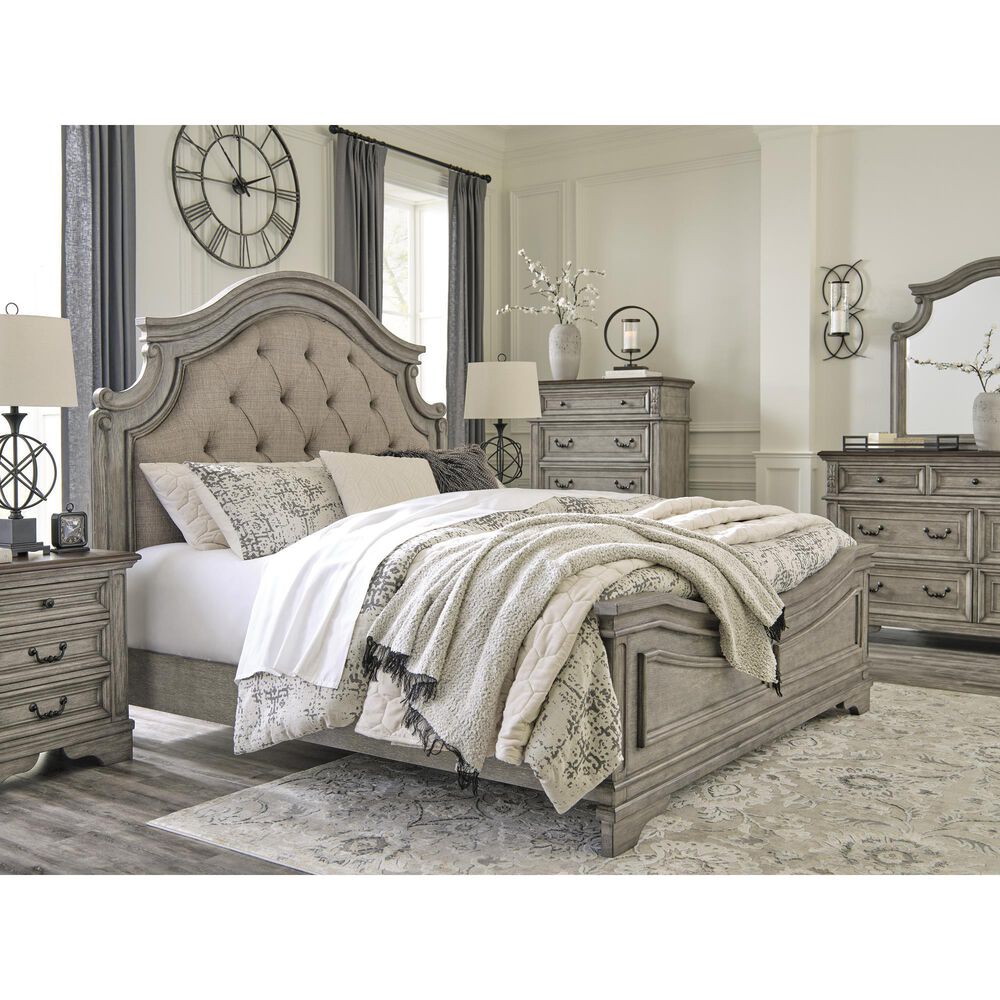 Ashley Lodenbay King Panel Bed in Antique Gray, , large