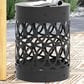 Hearth and Haven Large Cylindrical-Shaped Iron Patio End Table in Black, , large
