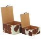 Maple and Jade 2-Piece Handmade Decorative Box Set with Snap Front Closure in Brown and White, , large