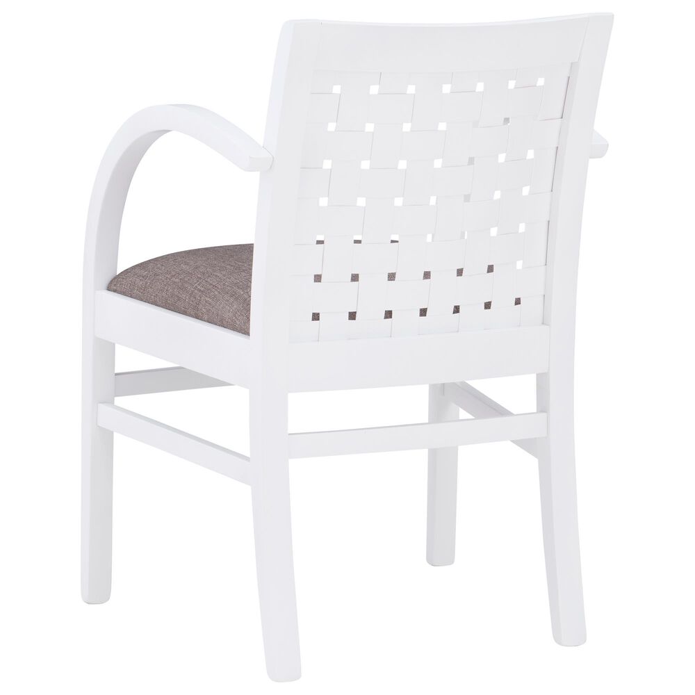Linon Home Decor Samantha Woven Arm Chair in White, , large