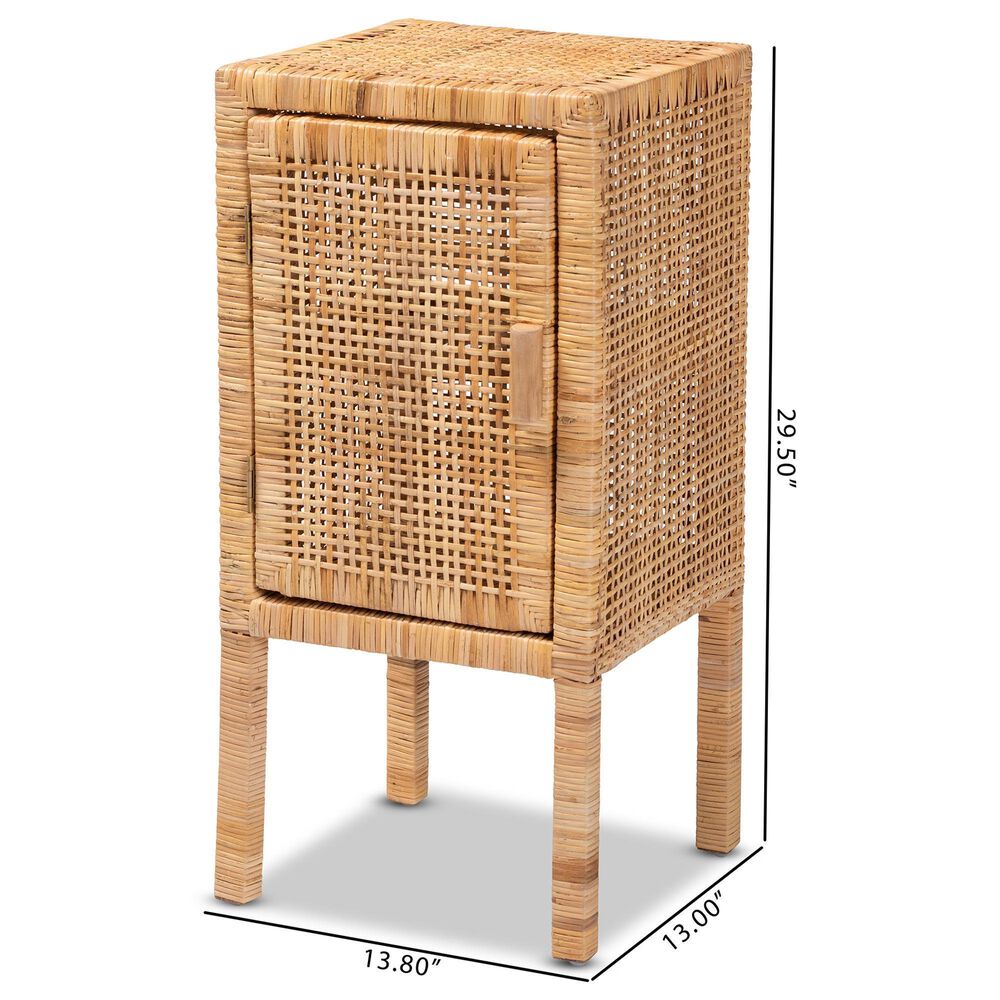 Baxton Studio Vivan 1-Door Nightstand in Natural Brown, , large