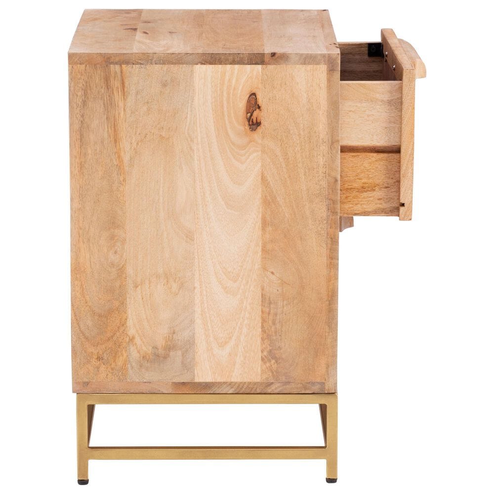 Linon Home Decor Janie 2-Drawer Cabinet in Natural and Gold, , large