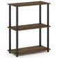 HOMLUX 3-Tier Compact Open Storage Bookshelf in Columbia Walnut and Black, , large
