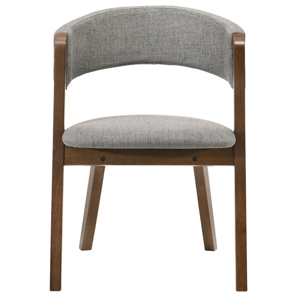 Blue River Venus and Rowan 5-Piece Dining Set with Gray Cushion in Walnut and White, , large