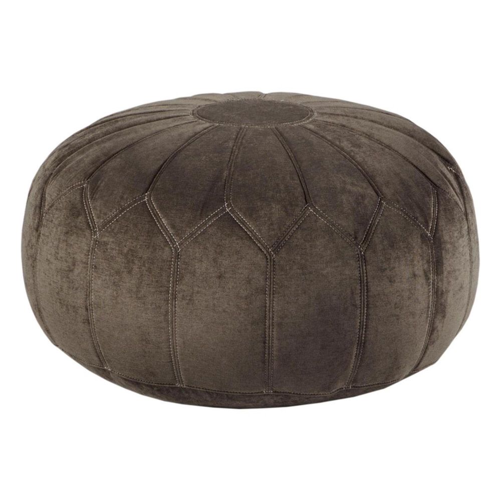 Hampton Park Madison Park Round Pouf Ottoman in Grey, , large