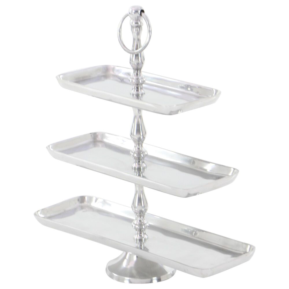 Novogratz 3-Tier Metal Rectangle Server in Silver, , large