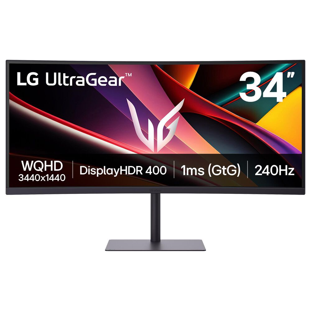 LG 34" UltraGear WQHD 1440p 240Hz Curved Gaming Monitor in Black, , large