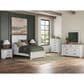 Ashley Savonport Modern Farmhouse Full Panel Bed in White and Brown, , large