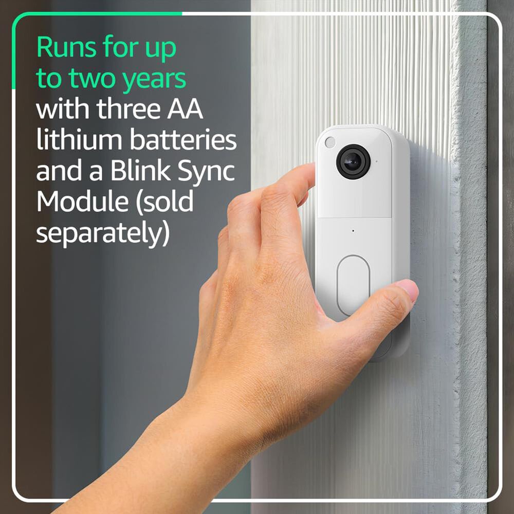 Blink Video Doorbell with Add-On in White, , large