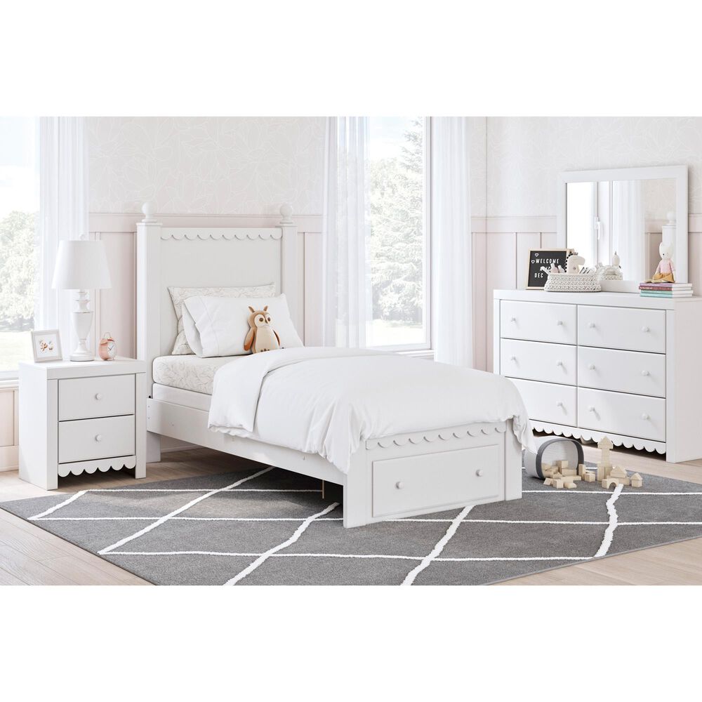 Ashley Mollviney 2-Drawer Nightstand in Matte White, , large