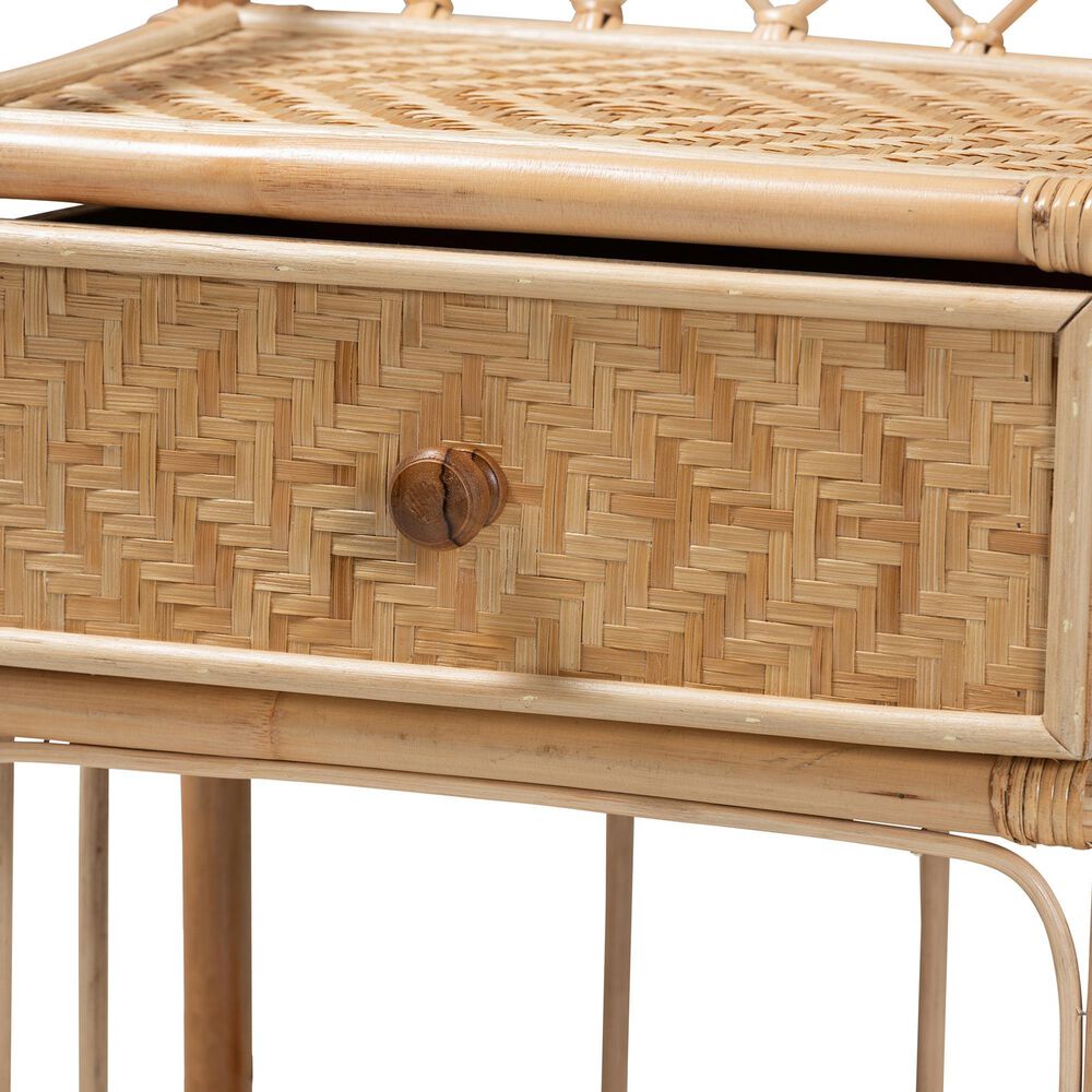 Baxton Studio Kobie 1-Drawer Nightstand in Natural Brown, , large