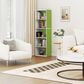 HOMLUX 5-Tier Reversible Bookshelf with Decorative Open Shelves in White and Green, , large