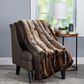 Timberlake Lavish Home Zobel Faux Marten Sable Throw in Amber Brown, , large