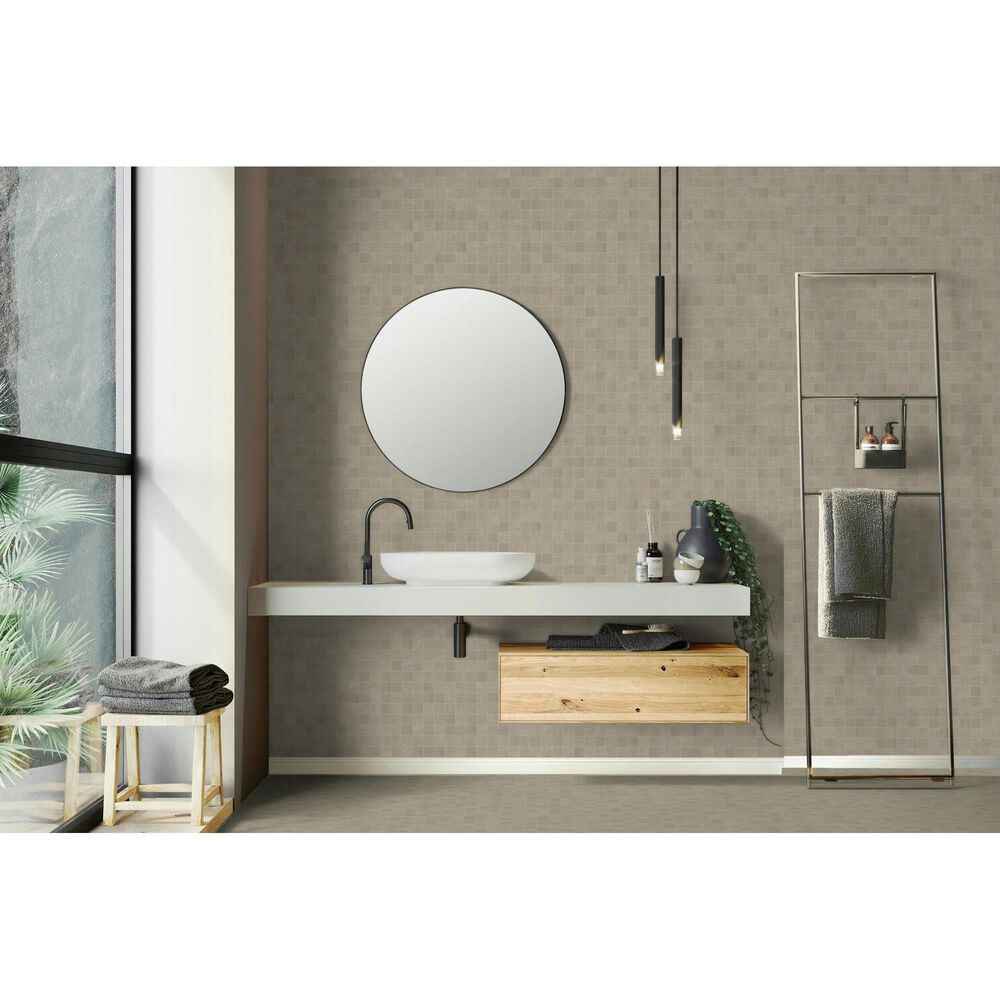 Dal-Tile Exposition Greige 2" x 2" Straight Joint on 12" x 12" Porcelain Mosaic Sheet, , large