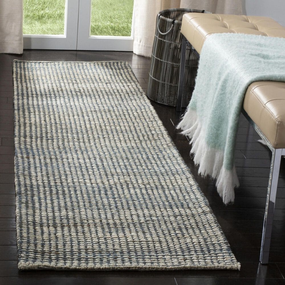 Safavieh Marbella 2&#39;3&quot; x 8&#39; Blue and Ivory Runner, , large