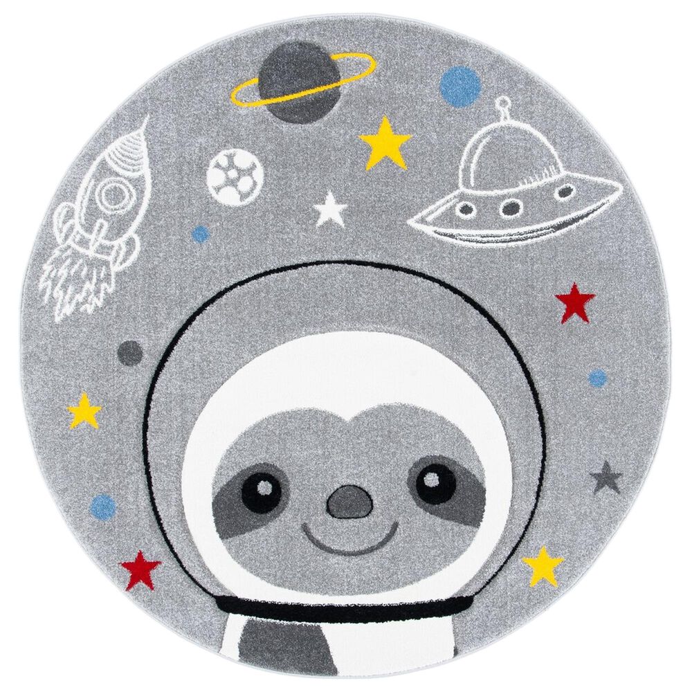 Safavieh Carousel CRK140 3" Round Grey and Ivory Kids  Area Rug, , large
