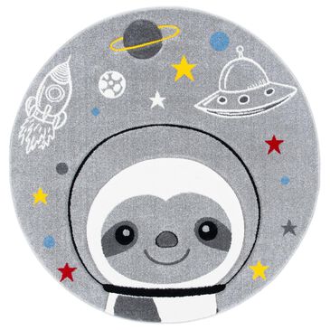 Safavieh Carousel CRK140 3" Round Grey and Ivory Kids  Area Rug, , large