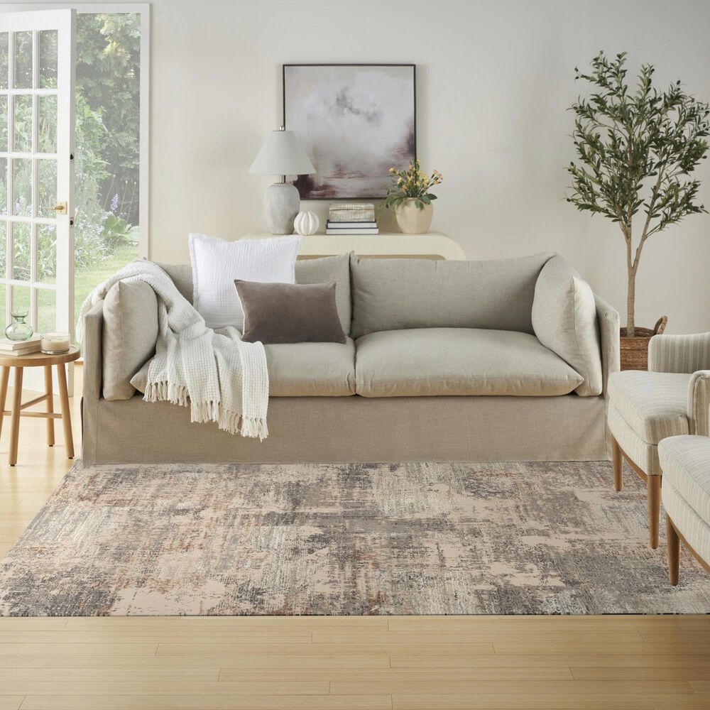 Nourison Sustainable Trends SUT04 5&#39;3&quot; x 7&#39;3&quot; Beige and Grey Area Rug, , large