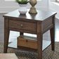 Belle Furnishings Lake House End Table in Rustic Brown Oak, , large