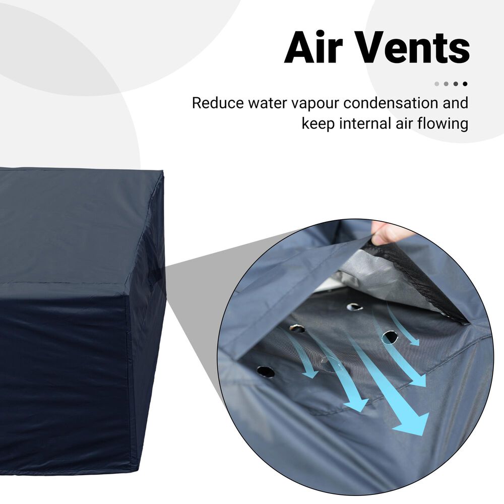 HOMLUX 126" Waterproof Patio Cover with Adjustable Drawstring in Black, , large