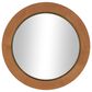 Maple and Jade 43" Round Fluted Wall Mirror Scalloped Edge in Brown, , large