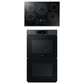 Samsung 2-Piece Kitchen Package with 30" Matte Black Steel Double Wall Oven and 30" Stainless Steel Smart Electric Cooktop, , large