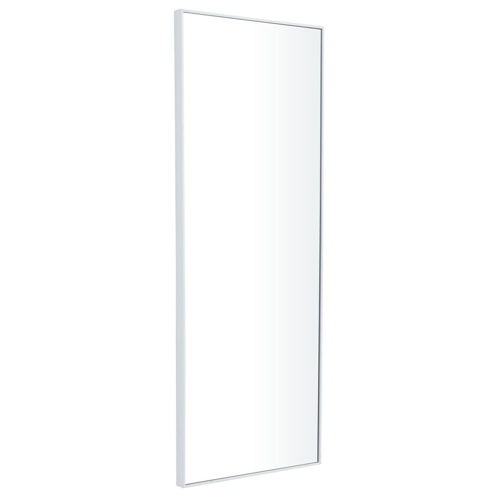 Maple and Jade 36&quot; x 14&quot; Rectangular Wood Wall Mirror with Thin Frame in White, , large