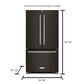 KitchenAid 25 Cu. Ft. 36" Wide Standard Depth French Door Refrigerator with Interior Dispense in Black Stainless, , large