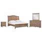 Riva Ridge Oxford 4-Piece California King Sleigh Storage Bedroom Set in Tan with USB Ports, , large
