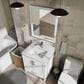 Lexora Home Jacques 30" Single Bathroom Vanity in White with 2 cm White Carrara Marble Top and Rectangular Sink, , large