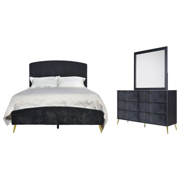 New Heritage Design Kailani 3-Piece Queen Bedroom Set in Black and Gold, , large