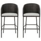 Hearth and Haven Outdoor Bar Stool with Waterproof Cushion in Multi-Brown (Set of 2), , large