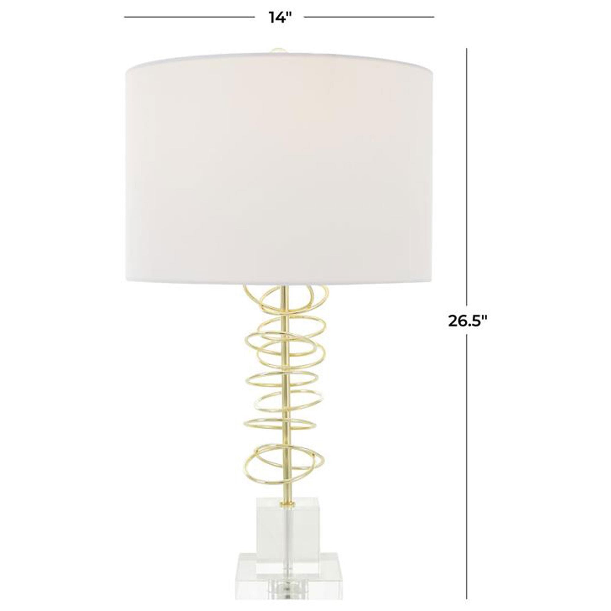 Maple and Jade Overlapping Ring Table Lamp in Gold and Clear NFM