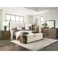 Ashley Marxmore King Upholstered Storage Bed with Two Nightstands in Brown, , large