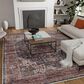 Central Oriental Rugease Velveteen Chantal Rust and Dark Grey 7"6" x 9"6" Area Rug, , large