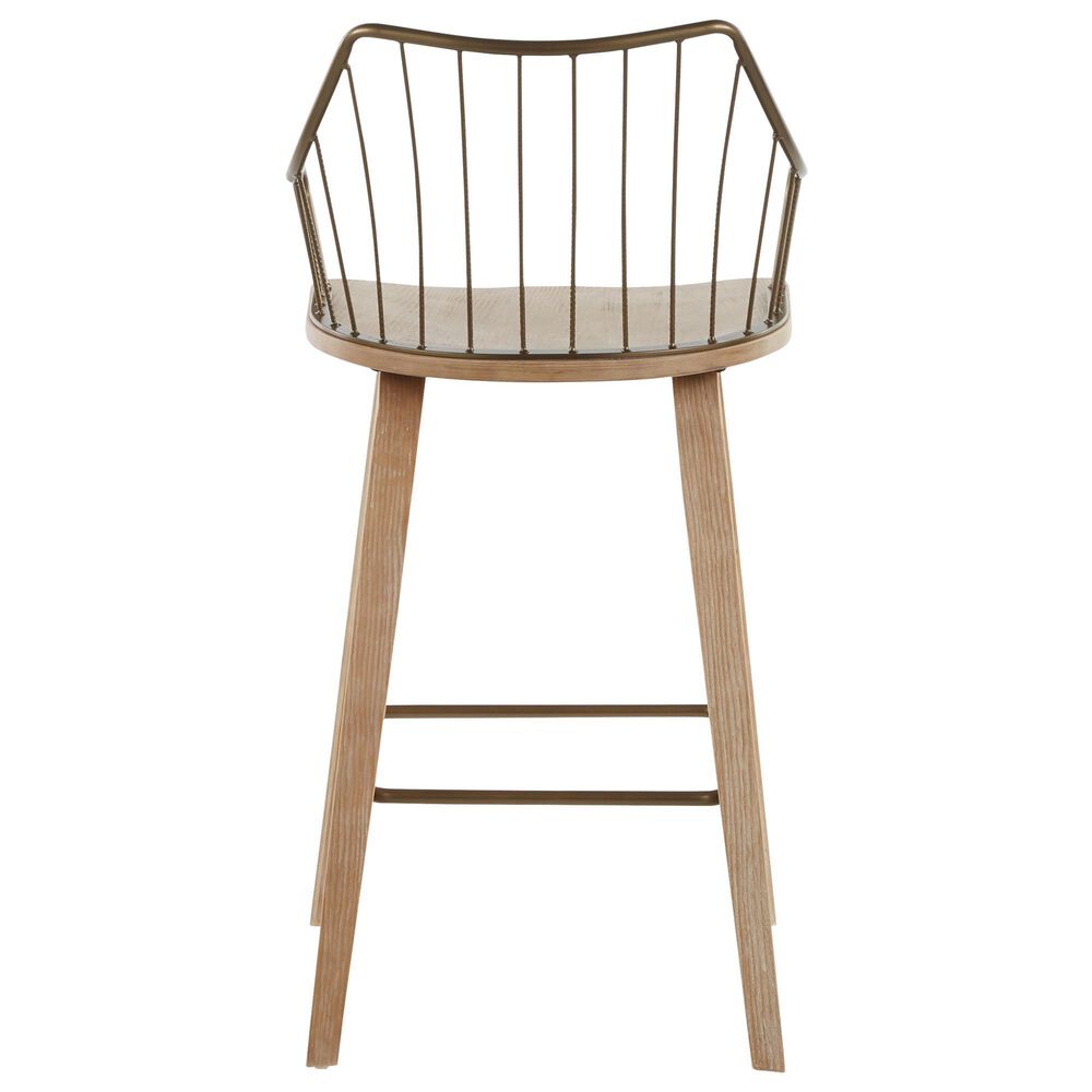 Hearth and Haven Winston Counter Stool in White Washed and Antique Copper, , large